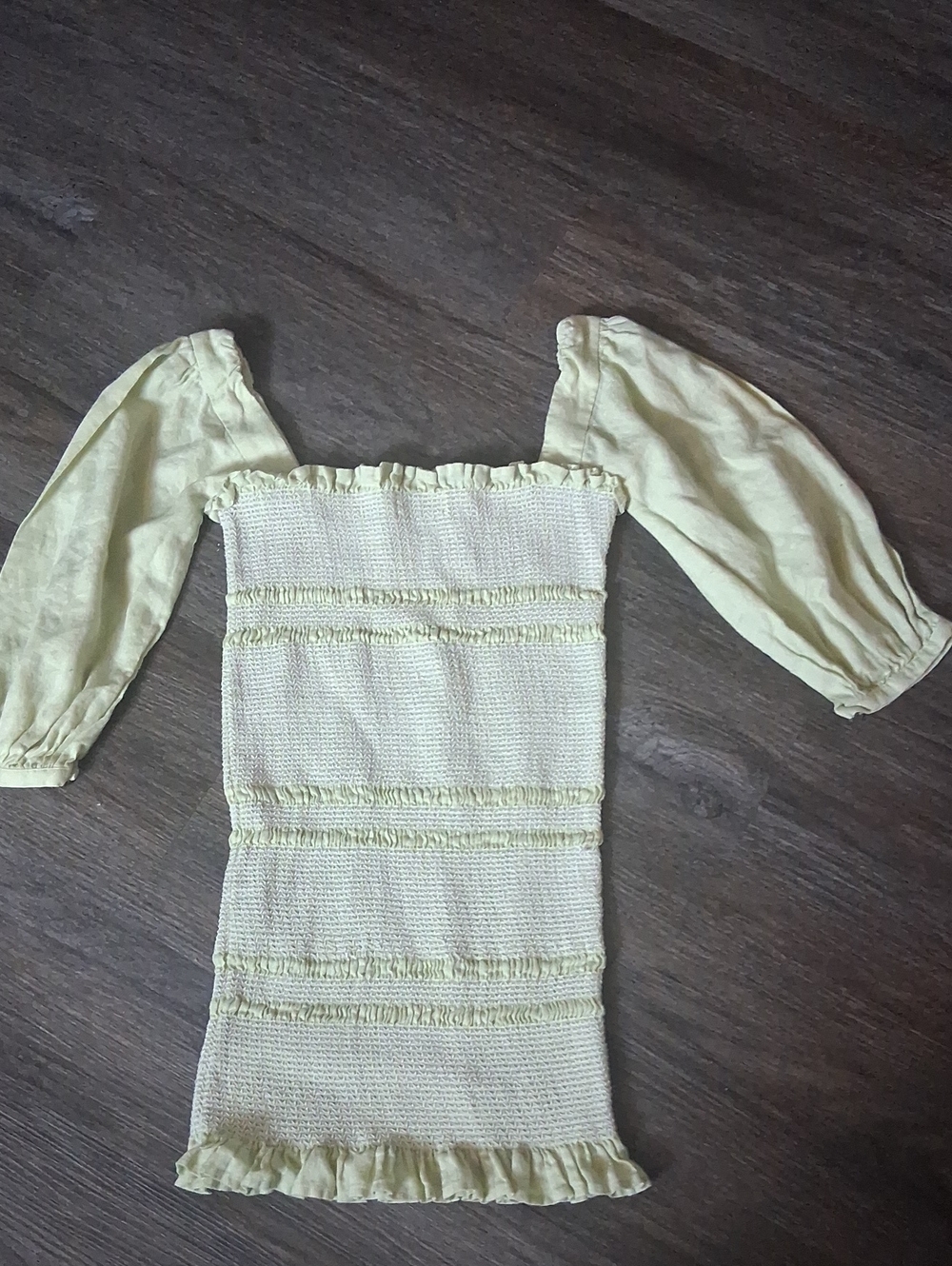Capulet Pale Yellow Smocked Off-Shoulder Dress
